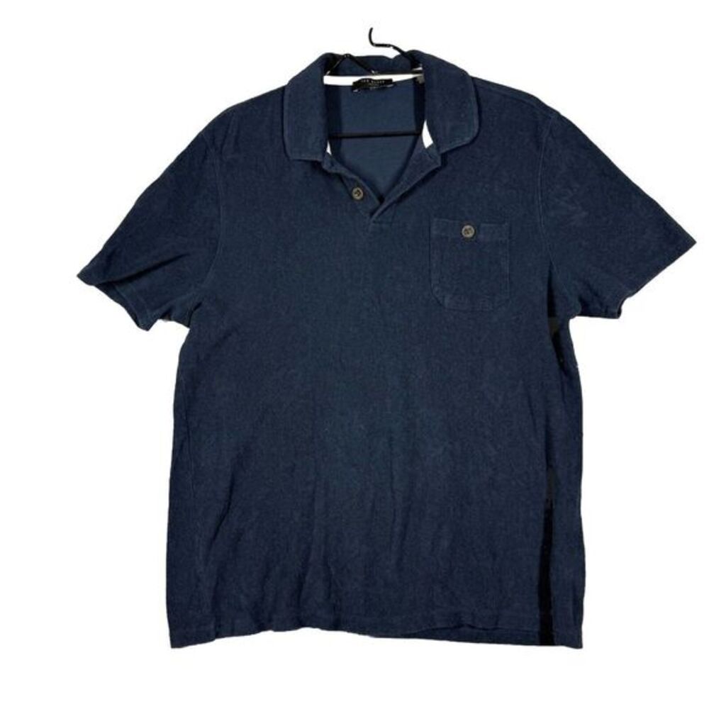 Ted baker london‎ polo shirt mens blue size 4 terry cotton